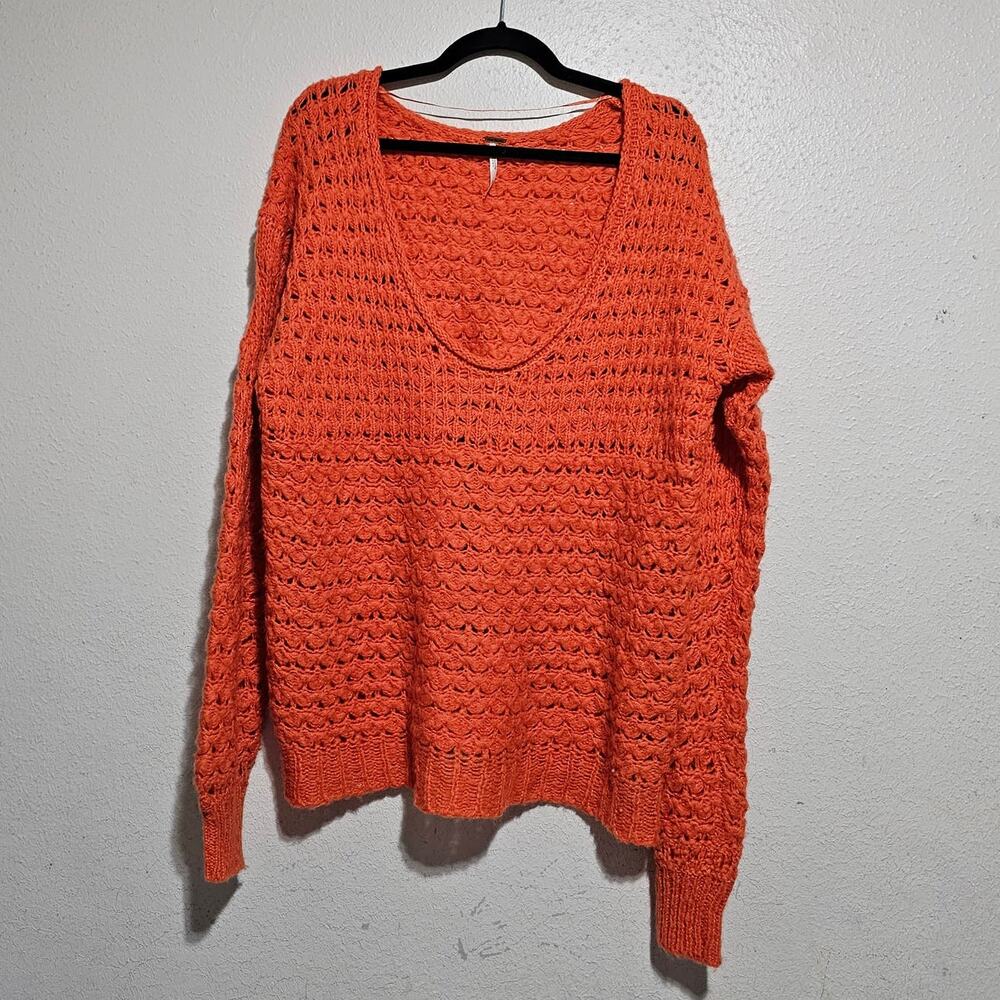 Free people crashing waves Sweater Orange Women medium wool blend